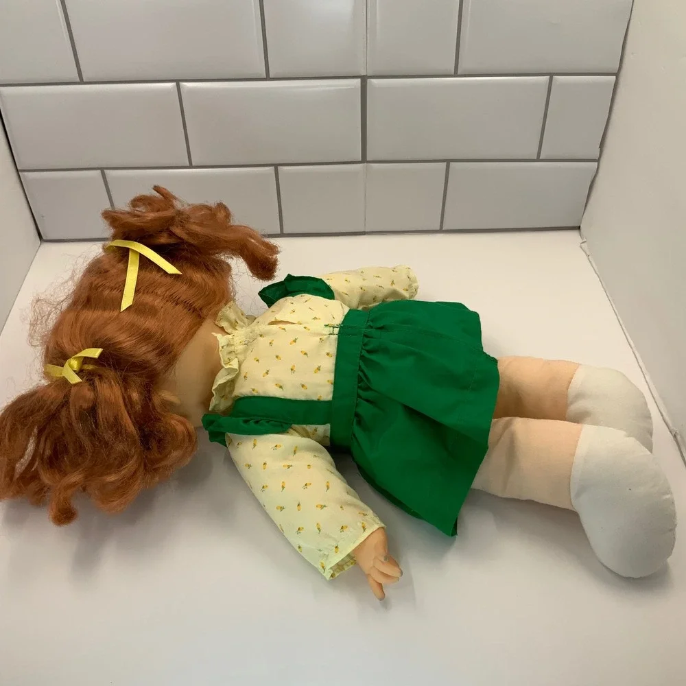 Vintage 1988 Northern Tissue Girl Promotional Doll Red Hair Freckles Green Dress
